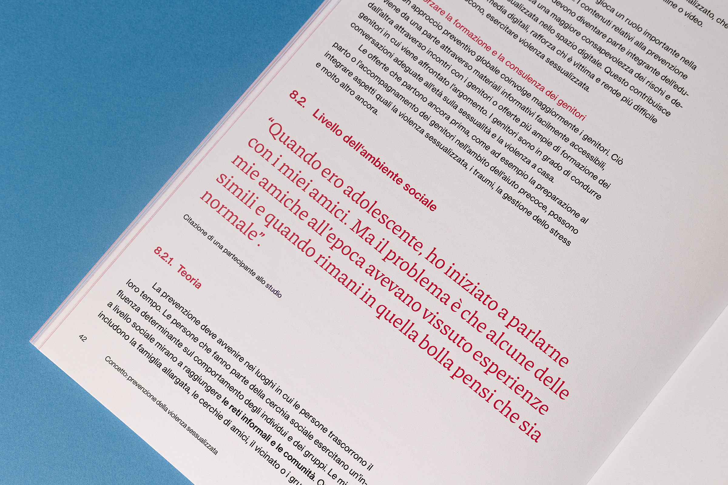 Italienisches Zitat im Konzept zur Prävention von sexualisierter Gewalt in Südtirol.